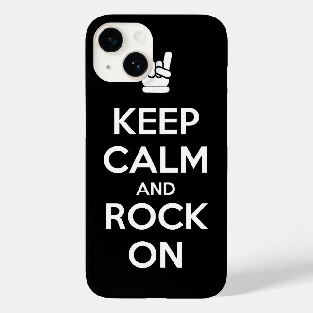 Funda De Case-Mate Para iPhone Mantener la calma y el rock en marcha (Reverso )