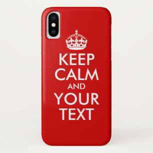 Funda Para iPhone X Mantener la calma y el texto
