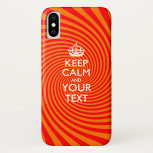 Funda Para iPhone X Mantener la CALMA y el texto personalizados
