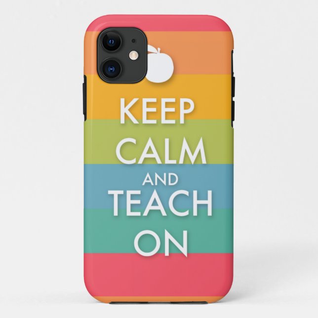 Funda De Case-Mate Para iPhone Mantener la calma y la instrucción encendida - Ray (Reverso)