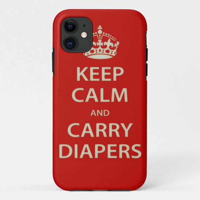 Funda De Case-Mate Para iPhone Mantener la calma y llevar pañales (Reverso)