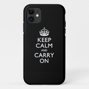 Funda Para iPhone 11 MANTENER LA CALMA Y MANTENER EN negro sólido