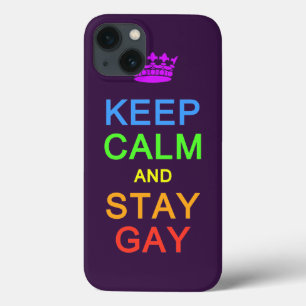 Funda Para iPhone 13 Mantener la calma y permanecer gays personalizados