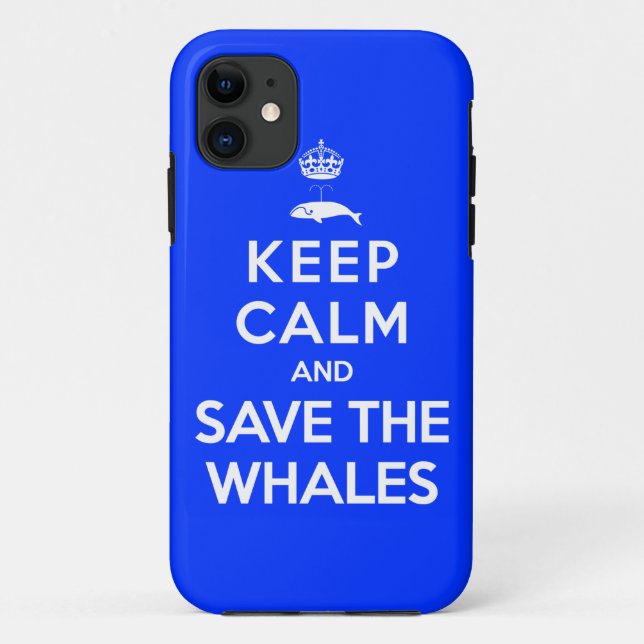 Funda De Case-Mate Para iPhone Mantener la calma y salvar a las ballenas (Reverso)