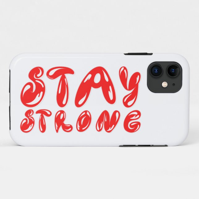 Funda De Case-Mate Para iPhone MANTENERSE FUERTE estilo de graffiti motivacional (Reverso (horizontal))