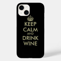 Mantenga la calma y beba vino iPhone 14 funda