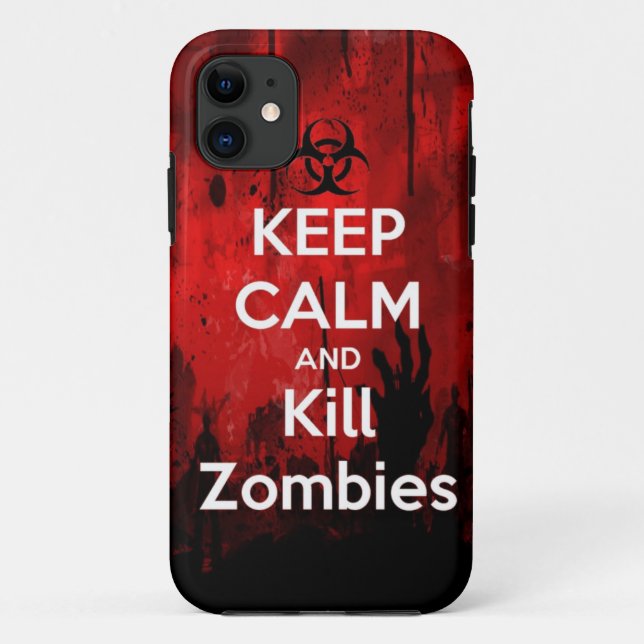 Funda De Case-Mate Para iPhone mantenga los zombis tranquilos y de la matanza (Reverso)