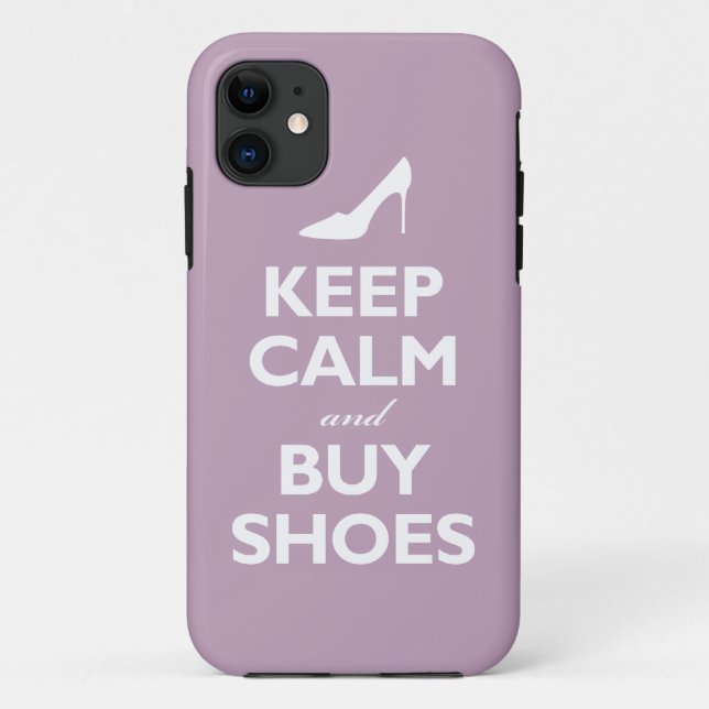 Funda De Case-Mate Para iPhone Mantenga tranquilo y compre zapatos (la violeta (Reverso)