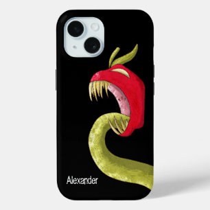 Funda Para iPhone 15 Manzana del monstruo rojo espeluznante