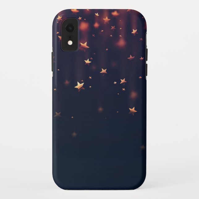 Funda De Case-Mate Para iPhone Manzana golden Falling Estrellas (Reverso)
