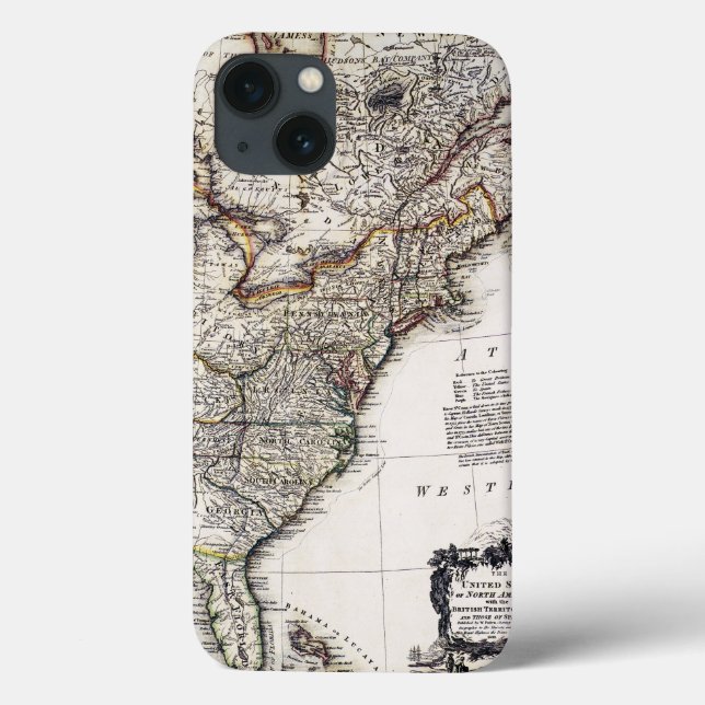 FUNDA DE Case-Mate PARA iPhone MAP OF AMERICA, 1809 (Reverso)