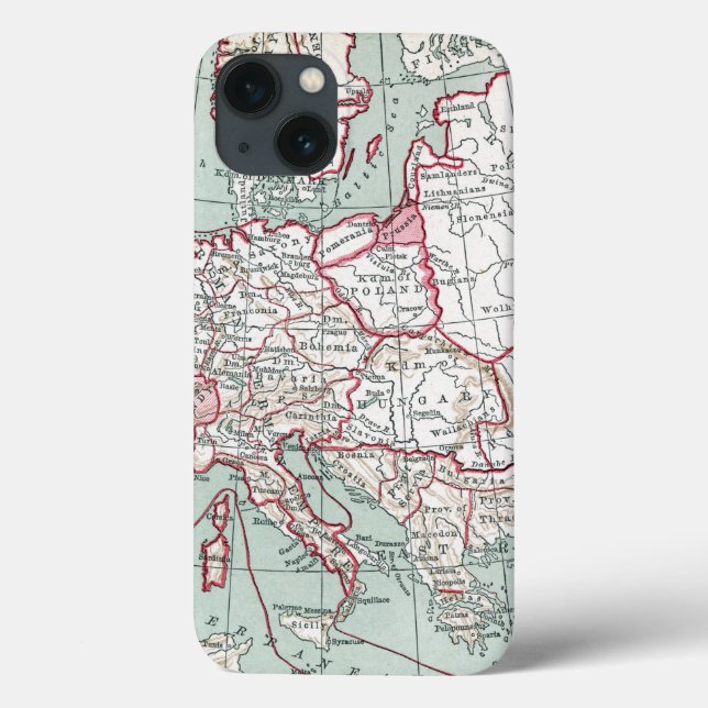Funda De Case-Mate Para iPhone MAP OF EUROPE, 12th CENTURY (Reverso)