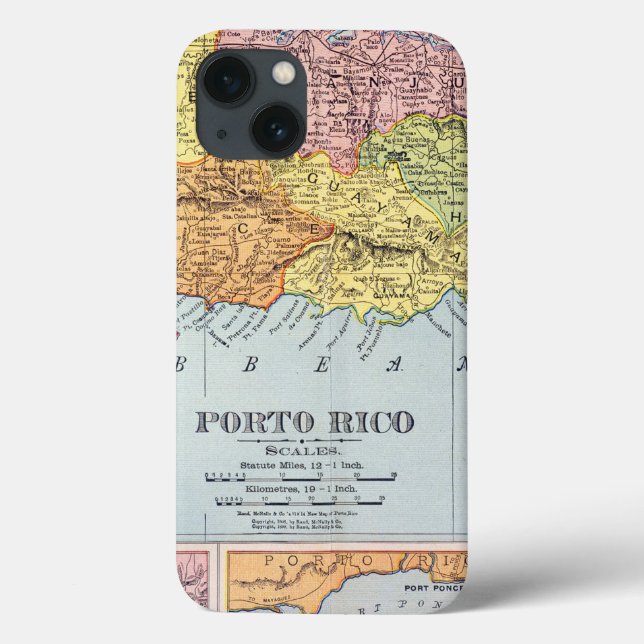 FUNDA DE Case-Mate PARA iPhone MAP: PUERTO RICO, 1900 (Reverso)