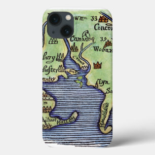 FUNDA PARA iPhone 13 MAPA 1677 DE NUEVA INGLATERRA