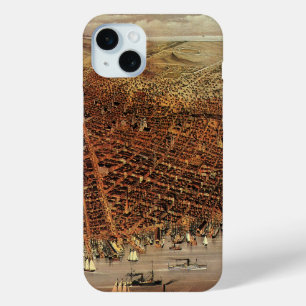 Funda Para iPhone 15 Mini Mapa aéreo antiguo, ciudad de San Francisco, Calif