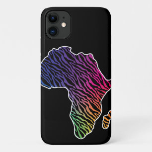 Funda Para iPhone 11 Mapa africano del patrón de cebra del orgullo afri