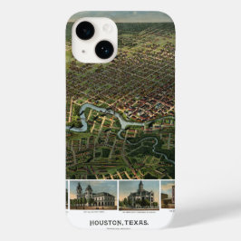 Funda Para iPhone 14 De Case-Mate Mapa Antiguo de Houston, Texas con el río Buffalo