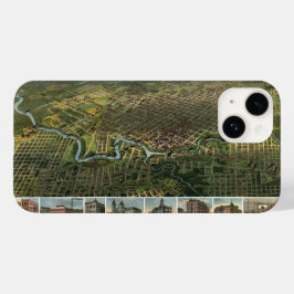 Funda Para iPhone 14 De Case-Mate Mapa antiguo de Houston, Texas con río Búfalo
