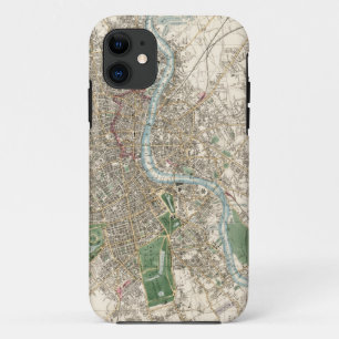 Funda Para iPhone 11 Mapa antiguo de Londres, Inglaterra (1853)
