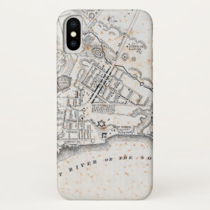 Funda Para iPhone X Mapa antiguo de Nueva York