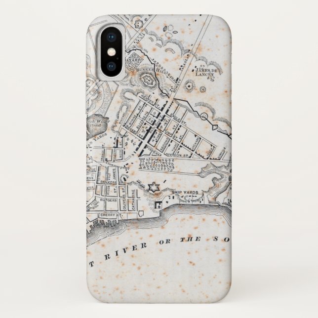Funda De Case-Mate Para iPhone Mapa antiguo de Nueva York (Reverso)