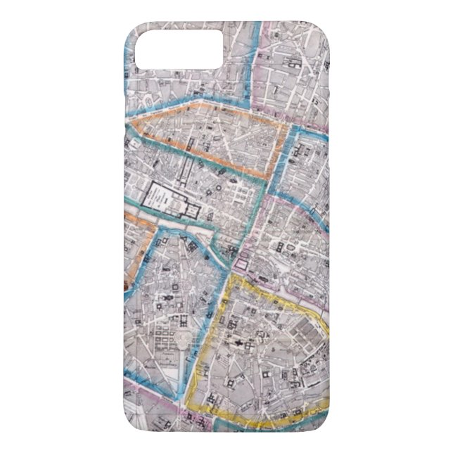 Funda De Case-Mate Para iPhone Mapa antiguo de París (Reverso)