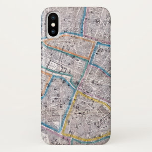 Funda Para iPhone X Mapa antiguo de París