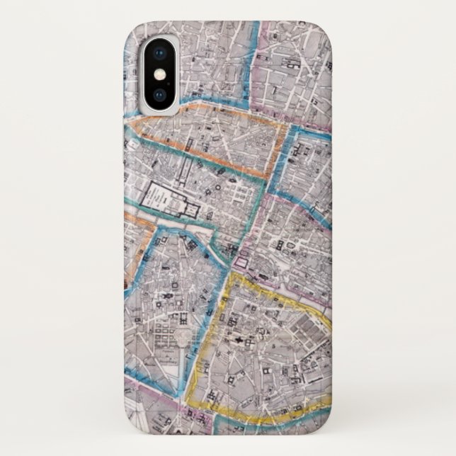 Funda De Case-Mate Para iPhone Mapa antiguo de París (Reverso)