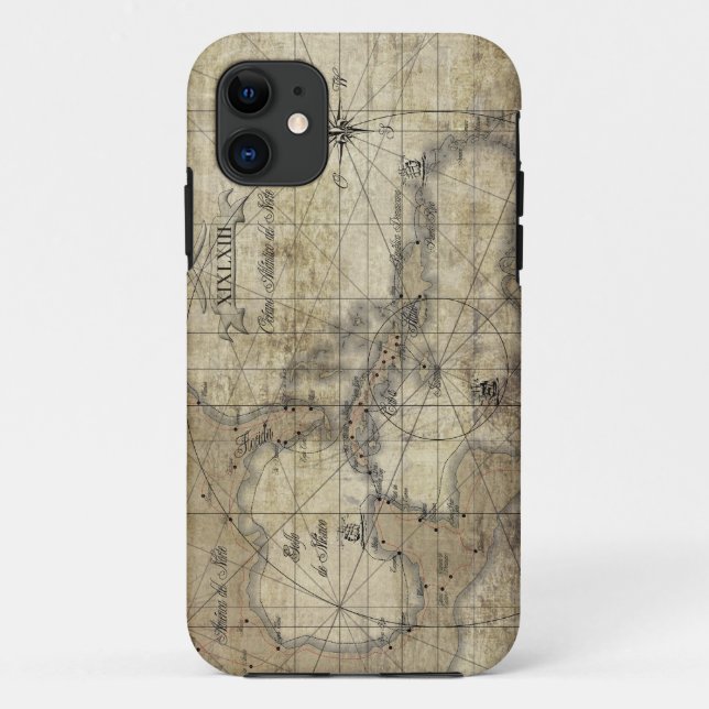 Funda De Case-Mate Para iPhone Mapa antiguo del Caribe (Reverso)