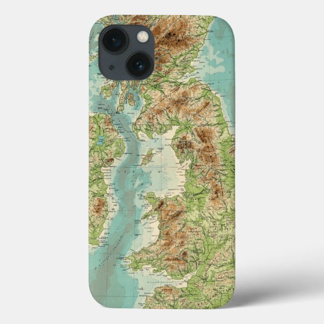 Funda De Case-Mate Para iPhone Mapa bathyorographical de las islas británicas (Reverso)