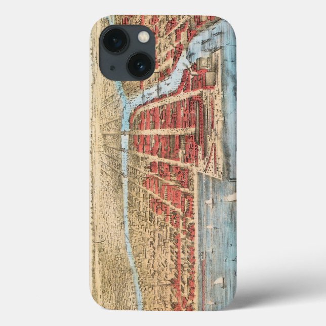 Funda De Case-Mate Para iPhone MAPA: CHICAGO, c1857 (Reverso)
