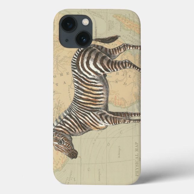 Funda De Case-Mate Para iPhone Mapa de África y una cebra (Reverso)
