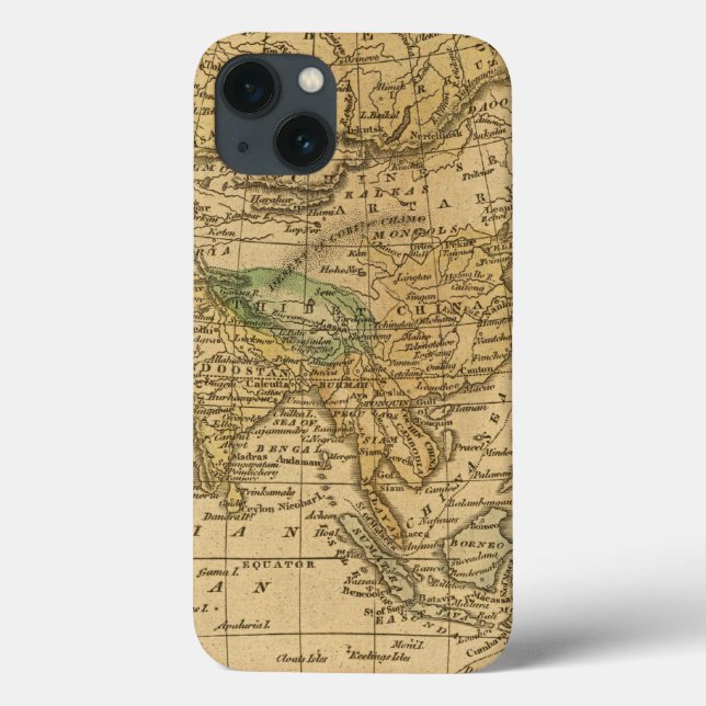 Funda De Case-Mate Para iPhone Mapa de Asia por Worcester (Reverso)