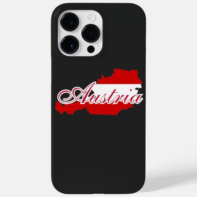 Funda De Case-Mate Para iPhone Mapa de bandera de Austria (Reverso)