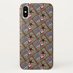 Funda Para iPhone X Mapa de bandera de estado de estrella solitaria de