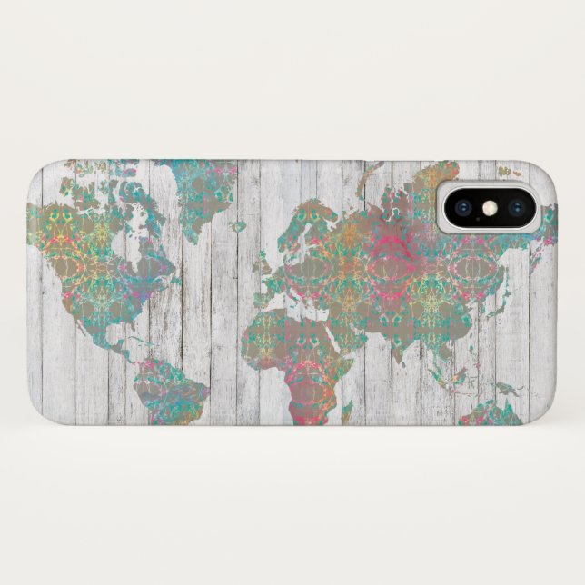 Funda De Case-Mate Para iPhone Mapa de Boho II (Reverso (horizontal))