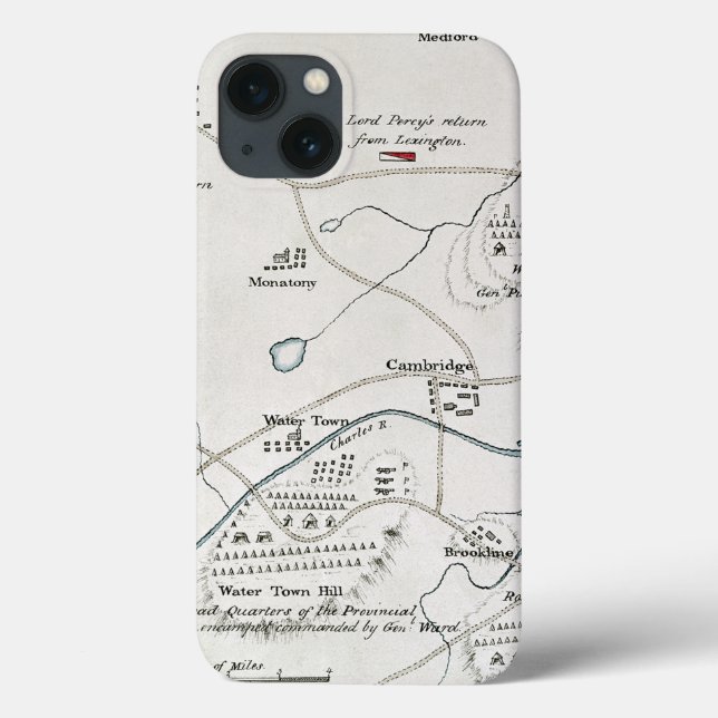 FUNDA DE Case-Mate PARA iPhone MAPA DE BOSTON-CONCORD, 1775 (Reverso)