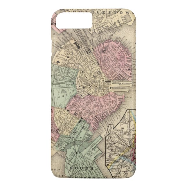 Funda De Case-Mate Para iPhone Mapa de Boston de Mitchell (Reverso)