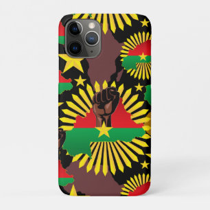 Funda Para iPhone 11 Pro Mapa de Burkina, bandera y puño de la revolución