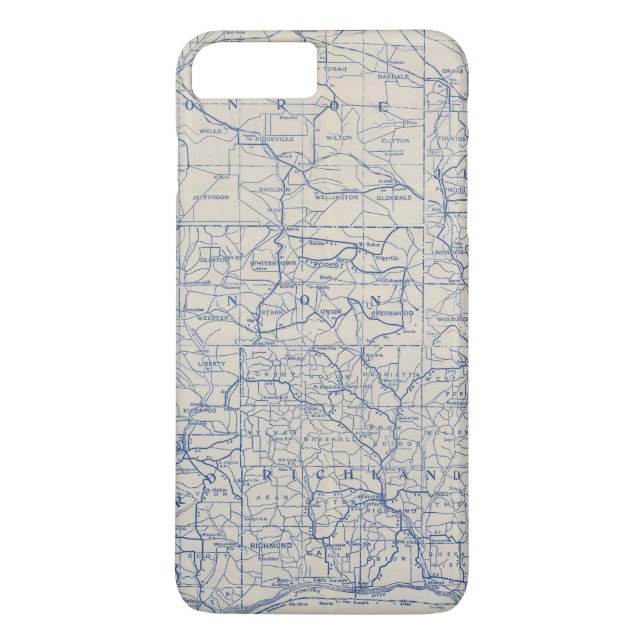 Funda De Case-Mate Para iPhone Mapa de camino de la bicicleta de Wisconsin (Reverso)