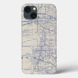 Funda Para iPhone 13 Mapa de camino de la bicicleta de Wisconsin 2