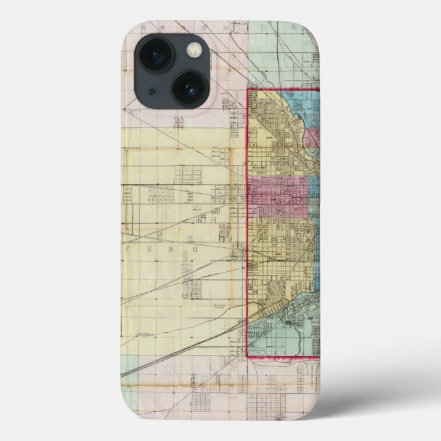 Funda De Case-Mate Para iPhone Mapa de Chicago (Reverso)