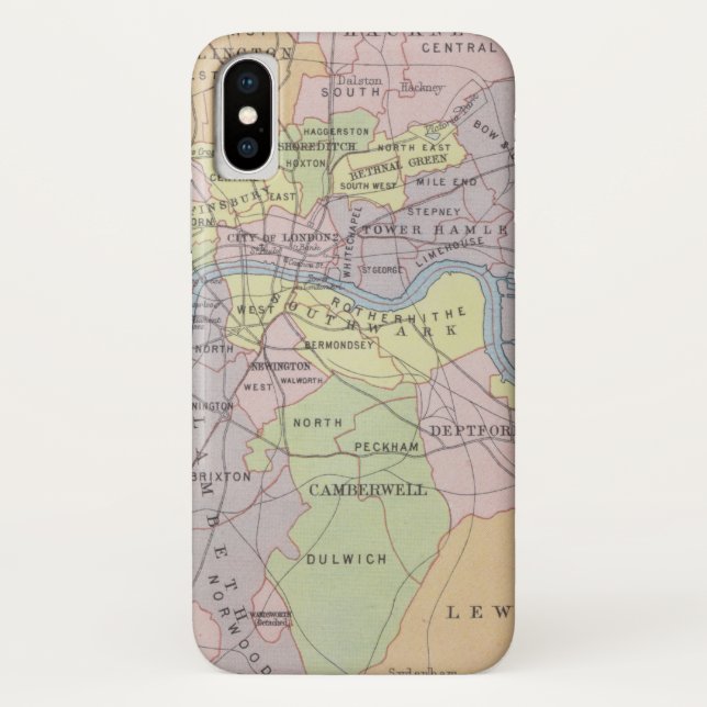 Funda De Case-Mate Para iPhone Mapa de ciudades parlamentarias metropolitanas (Reverso)