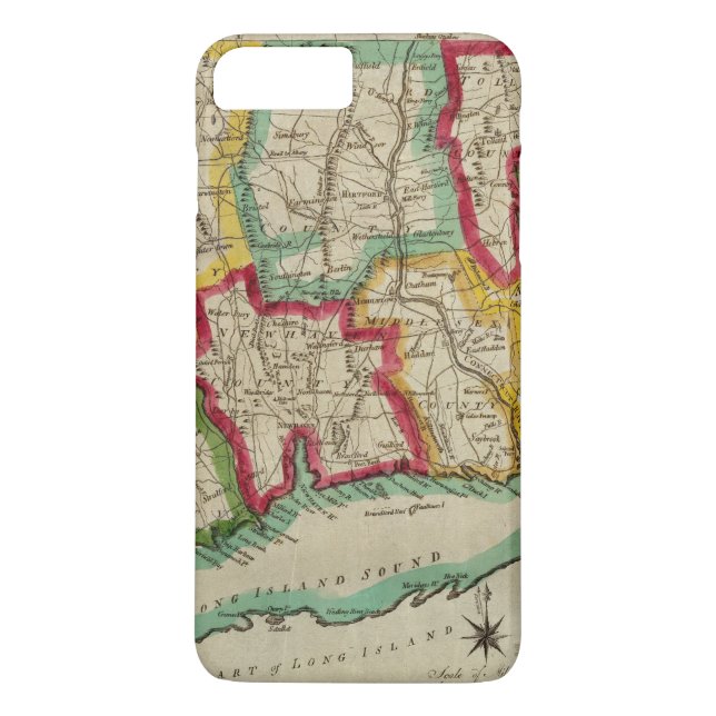 Funda De Case-Mate Para iPhone Mapa de Connecticut (Reverso)