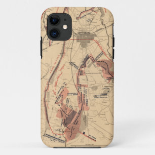 Funda Para iPhone 11 Mapa de época de Gettysburg y sus alrededores, jul