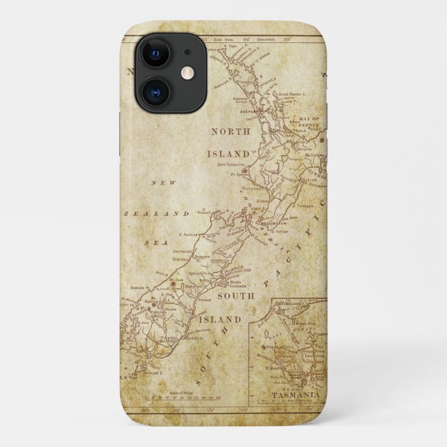Funda De Case-Mate Para iPhone Mapa de época de Nueva Zelanda c1879 (Reverso)