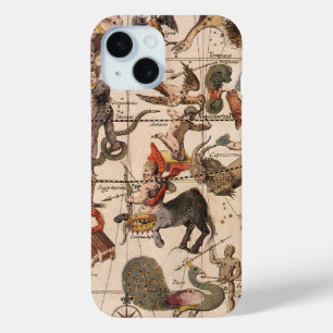 Funda Para iPhone 15 Mapa de estrellas de constelaciones vintage de Bac