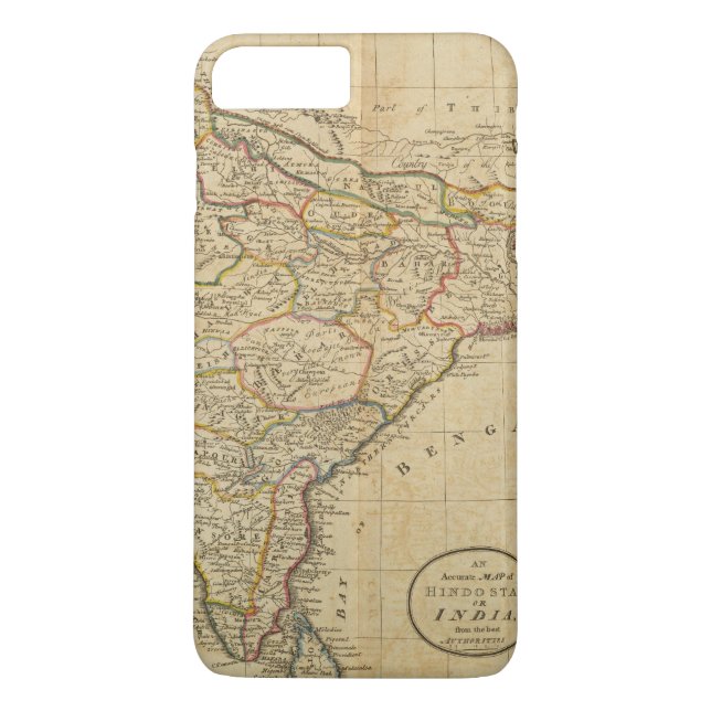 Funda De Case-Mate Para iPhone Mapa de Hindostan o de la India (Reverso)
