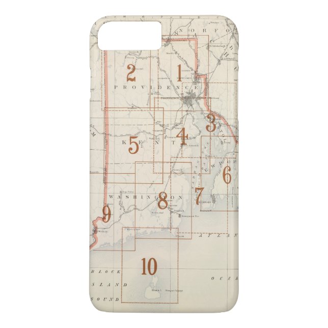 Funda De Case-Mate Para iPhone Mapa de índice de Rhode Island (Reverso)