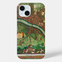 Funda Para iPhone 15 Mapa de la calle antigua de Londres, de Johannes d
